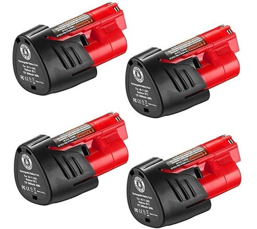 Powerextra 4 Pack M 12 3.0ah Batería De Repuesto Para 12v .