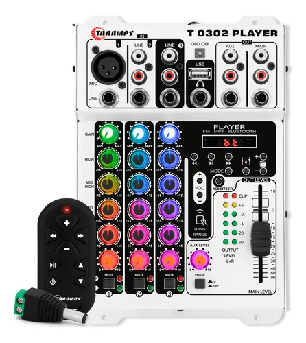 Mesa Taramps T0302 Fx Com Playwer Efeito Rgb Anti Puff Vu