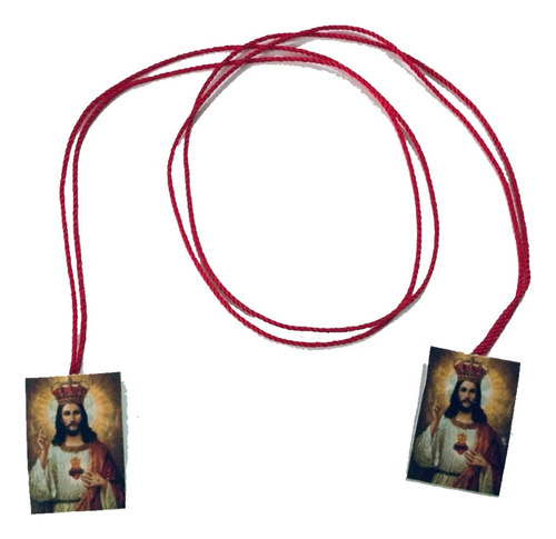 18 Collar Hilo Rojo Escapulario De Cristo Rey