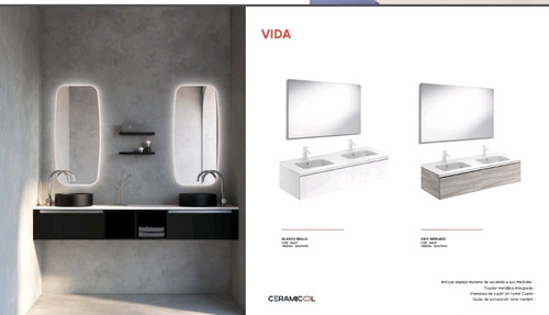 Arg Mueble Vida 120cm Incluye Lavamanos Y Espejos 