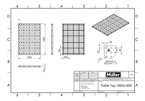 Table Top 1000x1400 Mesa Soldadura Soldar Tig Mig Precision