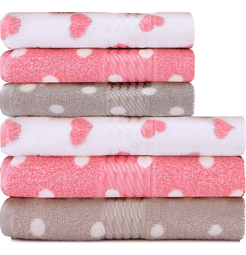 Döhler Towels Prisma Felpuda 140x70cm rosa e branco