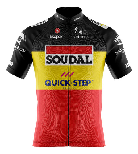 Jersey Ciclismo Ruta Mtb Quick Step Belgica Manga Corta