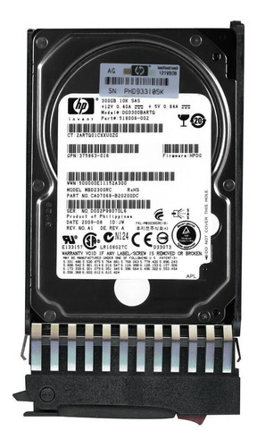 Hd Sas Hp 300gb Dg0300bartq 10k 2,5 Dg 518006-002 375863-015 493083-001 492620-b21 Mbd2300rc Cor Preto