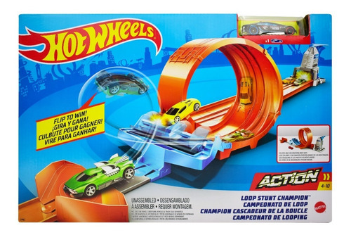Hot Wheels Pista Campeonato De Loop Mattel, Gbf81 Color Naranja