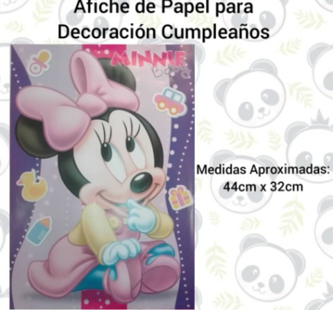 Afiche Para Piñata Cumpleaños Minnie Bebé Precio Por 2