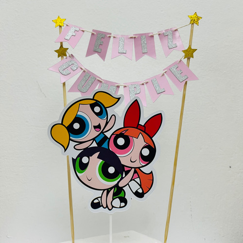 Cake Topper Chicas Super Poderosas +10 Mini Toppers Cupcake Rosa Chicas Super Poderosas Chicas Superpoderosas
