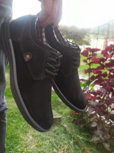 Zapato Casual Cuero Nobuck Marca Monserrate Color Negro Mate