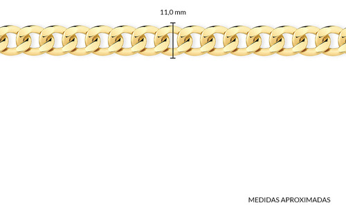 Pulseira Grumet De 11.1mm Em Ouro 18k Com Fecho Gaveta 20,0