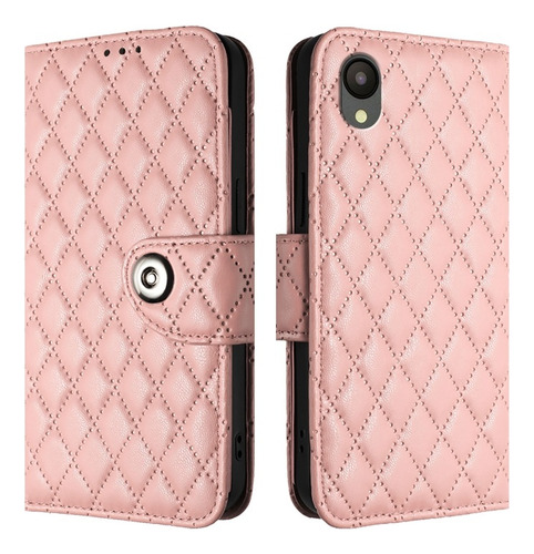 Funda De Flip Con Textura Romboidal Para Samsung, Con Correa