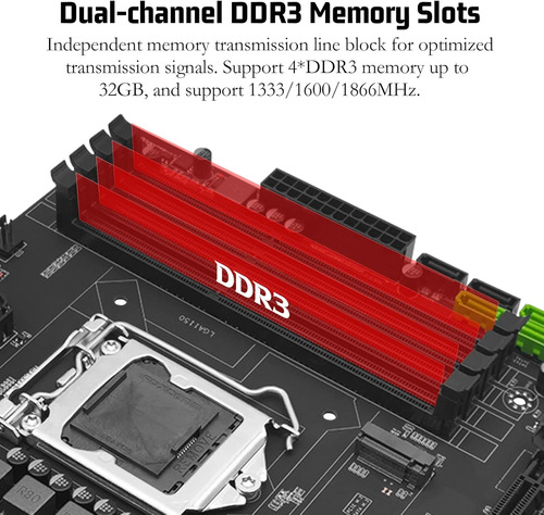 Placa Base B85m Pro Lga 1150 Con 2 * 8gb 1600mhz Ddr3 R...