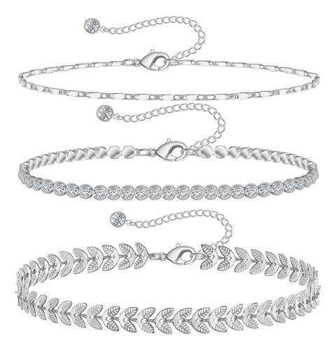 Wesparking Tobilleras De Tenis De Oro Para Mujer, Tobillera