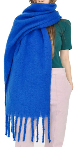 Bufanda Grande De Lana Gruesa Esponjosa Para Invierno Color Diseño De La Tela Talle