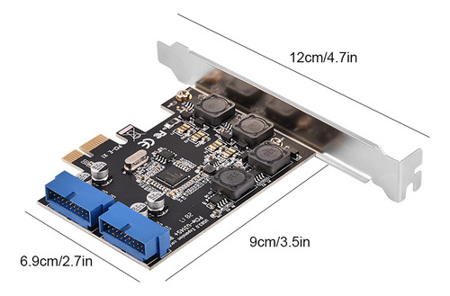 Conector Pcie Usb 3.0 Pci-e Pciexpress Para 2 Portas Intern