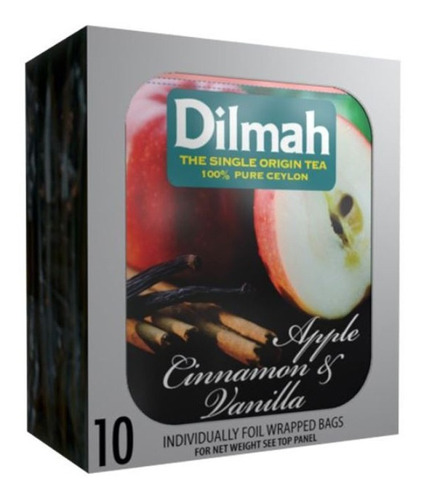 Te Negro Dilmah Fun Manzana Canela Vainilla 10 Bolsas