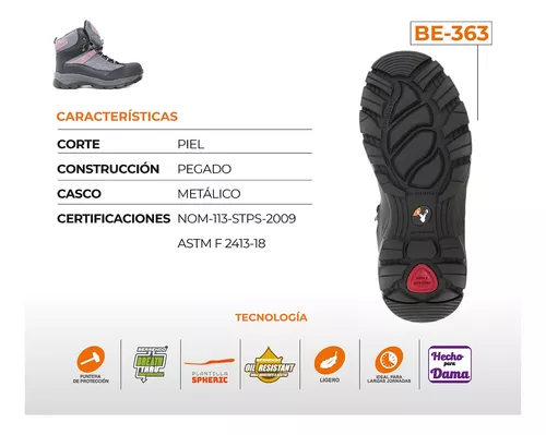 Bota Seguridad Dam Dama Gris Berrendo be 363gris