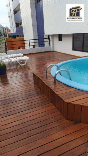 Imagem 9 de 15 de Apartamento Com 3 Dormitórios S/01 Suite, À Venda, 73 M² A Poucos Metros Do Mar! Por R$ 375.000 - Cabo Branco - João Pessoa/pb - Ap6548