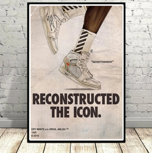 Nike Off White---poster Decorativo Zapatilla 50x70 Cm