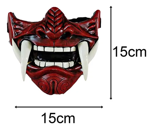 Samurai Japonés Oni Mask Máscara De Látex Para Media Cara