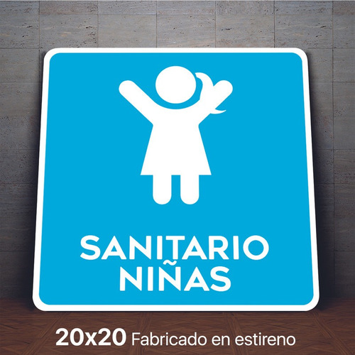 Señalamiento Baños Niñas Sanitarios Letrero 20x20