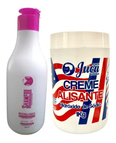 Creme Alisante 1kg Branco + Shampoo Neutralizante 300ml Juzy