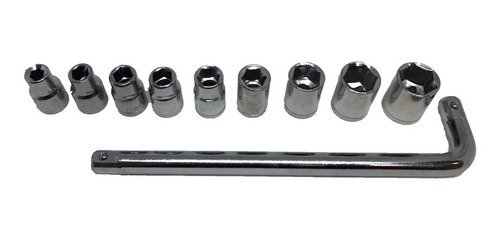 Caja Set Juego De Tubos 10 Piezas 1/2 10 A 24 Llave Curva