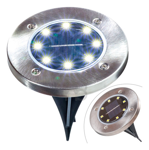 Farol Estaca Solar Led Lampara Recargable Jardin Luz Fria