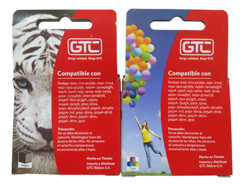 Cartuchos Alternativos 122xl Gtc Negro Y Color Para Hp 3050