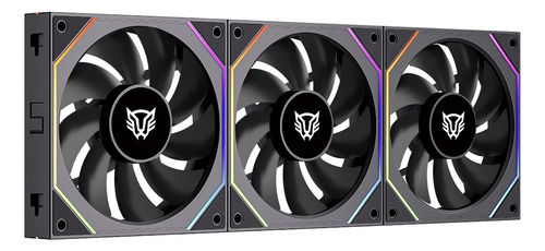 Kit 3 Ventiladores Magenticos Para Pc Eolox Link Exl95 Led Negro