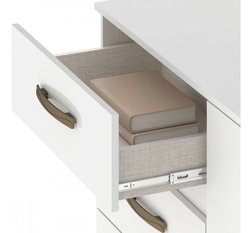 Cômoda Leme 1 Porta 4 Gavetas Branco - Fellicci