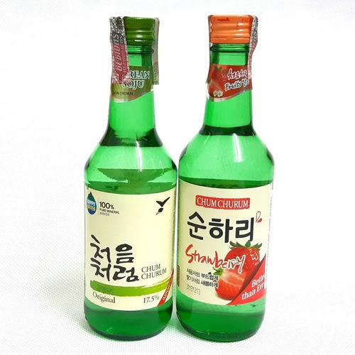 Kit 02 Bebida Coreana Soju Original + Uva/blueberry/morango