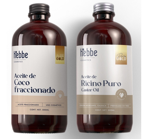 Imagen 1 de 9 de Aceite De Ricino Puro + Aceite De Coco Líquido 500 Ml