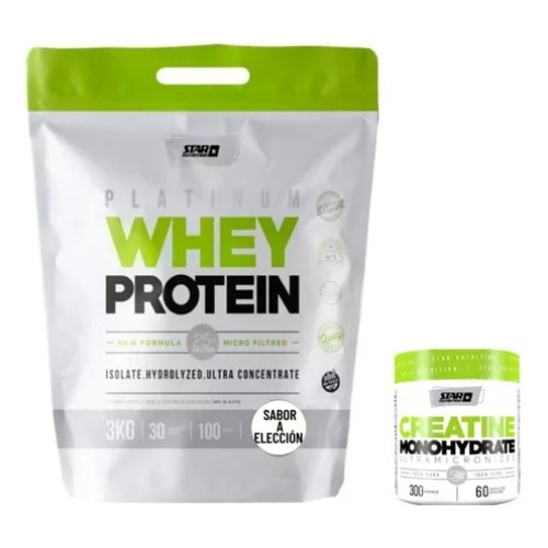 Platinum Whey Protein 3kg + Creatina 300g - Star Nutrition