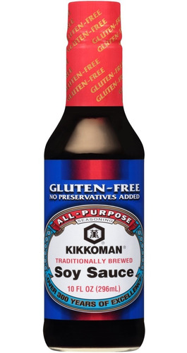 Salsa De Soya Sin Gluten Sin Conservantes Kikkoman 296ml Imp