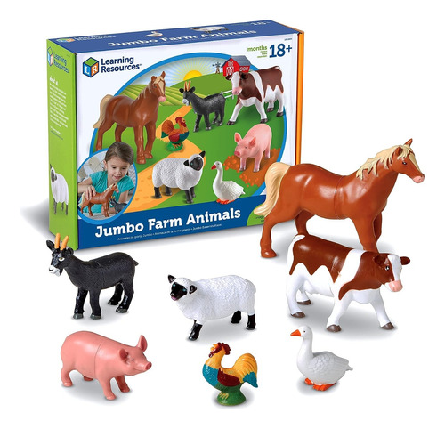 Set De Animales De Granja Jumbo +18 Meses Juguetes Educativo