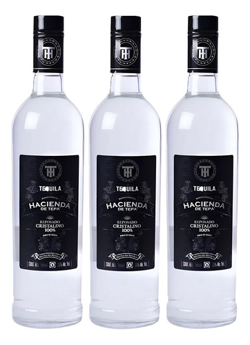 Tequila Hacienda De Tepa Reposado Cristalino 750 Ml 3 Piezas