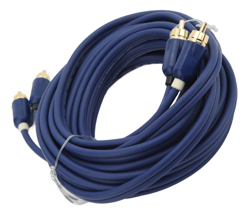 Cable De Audio Rca De 5 Metros, Elástico, Azul, De Cobre Pur