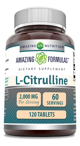 L Citrulina 2000 Mg Aminoacidos Hombres Y Mujeres 120 Tab