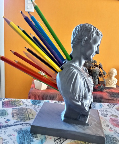 Lapicero Busto Julio César Apuñalado Decoración Escritorio