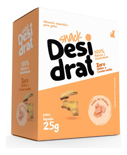 Petisco Para Gatos Desidrat Tiras De Frango 25g
