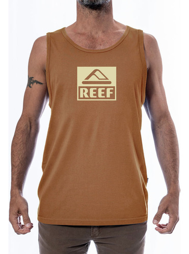 Musculosa Reef Hombre Classic S Block Cuello Redondo Marron 