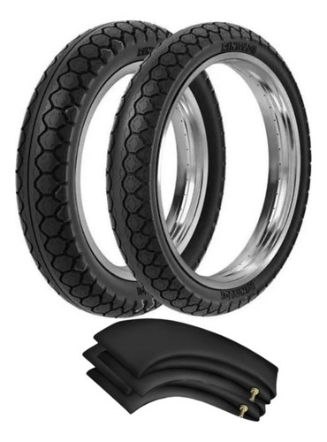 Par Pneu E Câmaras 90/90-18 E 2.75-18 Pd29 Titan Cg Ybr 125