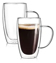 Comprar Tazas De Café De Vidrio Doble De Doble Pared De 15 Paquetes 