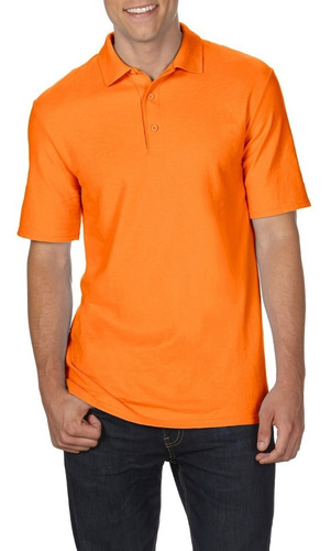 Playera Polo Gildan Dryblend  Naranja Seguridad