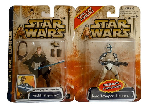 Anakin + Clone Trooper Lieutenant / Value Pack Clone Wars (Usado)