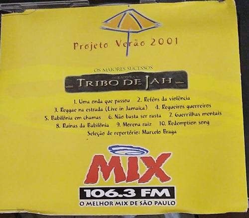 Cd Tribo De Jah Projeto Verao 2001 Mix 106.3 Fm (Usado)