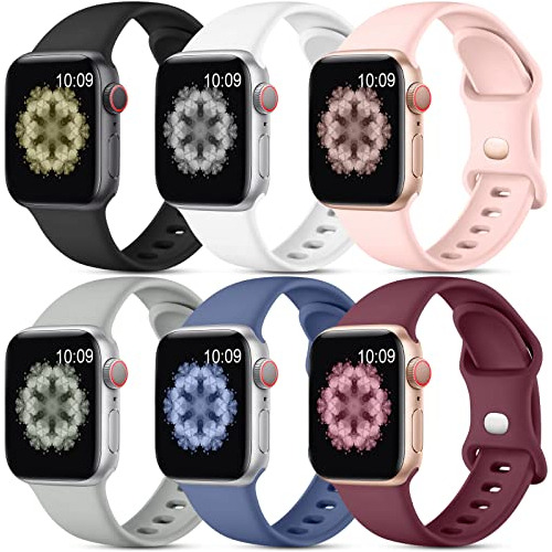 [6 Pack] Snblk Compatible Con Apple Watch Band 38mm T5sp7