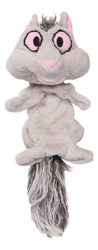 Brinquedo Para Cachorro Esquilo De Pelúcia Grande C/ Apito Cor Cinza