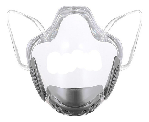 2x Mascarilla Facial Transparente Que Cubre La Boca Y La