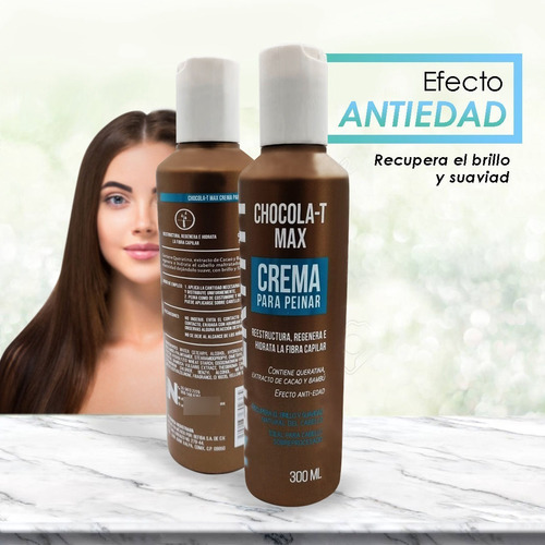 Imagen 9 de 10 de Crema Para Peinar Nefertiti Hidratación Chocola-t Max 300 Ml